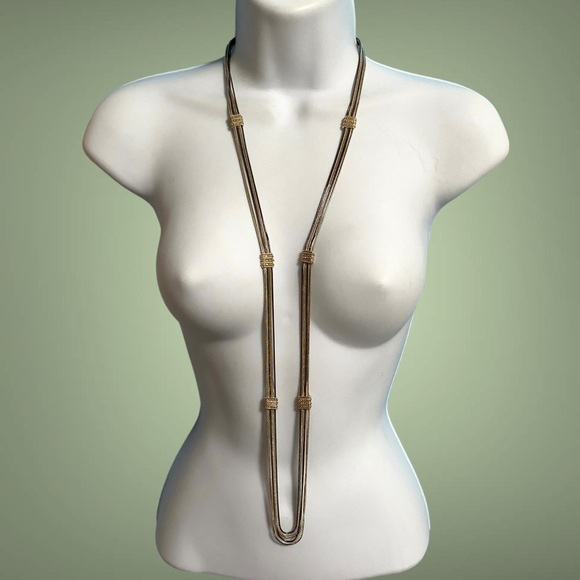 NINE WEST Mixed Metal Multi Strand Long Necklace - Picture 4 of 6